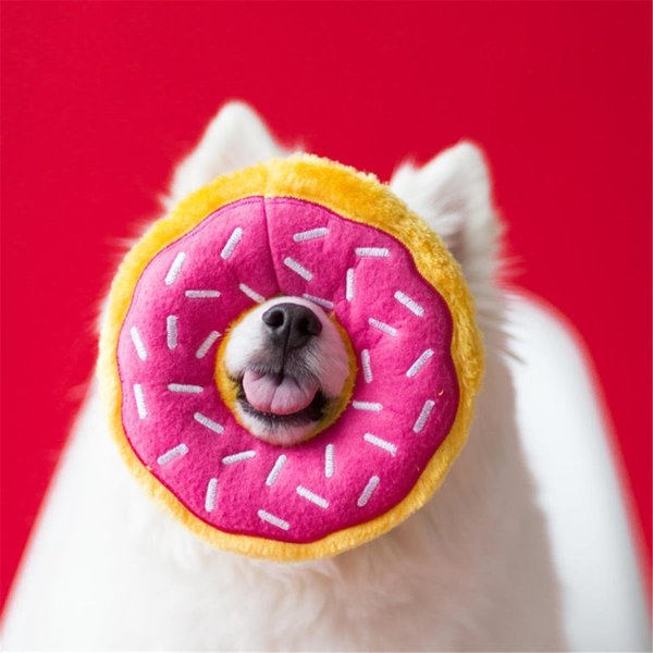 Houndsabueso Jumbo Donutz Strawberry Dog Toy HO1667421